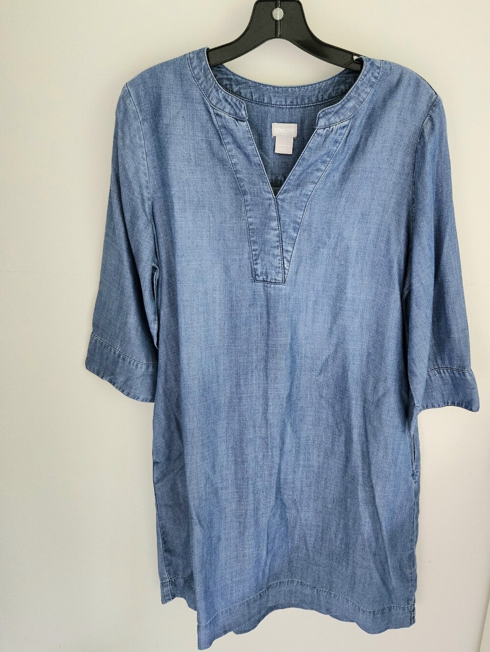 Chico's Chambray Blue V-neck Dress